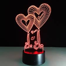 Us 21 68 3d Illusion Lamp Heart Shape Love Light Amazing Gifts For Girlfriend Color Changing 3d Night Light In Led Night Lights From Lights