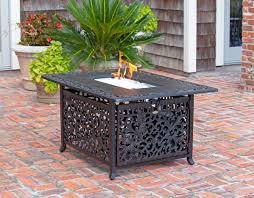 Propane fire pits do not send up sparks, cool off quickly, and can be instantly turned off. Sedona Aluminum Rectangular Lpg Fire Pit Costco Com Exclusive Well Traveled Living