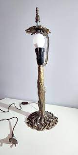 Stained Glass Lamp Base Brass Leg Tree