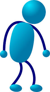 stickman stick figure blue walking sad