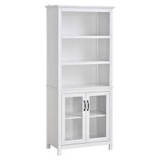 Homcom Multifunctional Storage Cabinet Bookcase With Adjustable Shelves Display For Study Kitchen Living Room White
