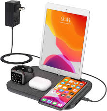 6 port usb charging dock station compatible for airpods apple iwatch iphone ipad. Amazon Com Wireless Charger 4 In 1 Wireless Charge Station For Iwatch Ipad And Iphone Airpods Pro Wireless Charging Pad For Iphone 11 11 Pro Max X Xr Xs 8 Plus Iwatch Charger 5 4 3 2 1 Airpods 1 2 Electronics