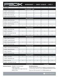 workout sheets chest and back free work outs exercise tracking sheet printable