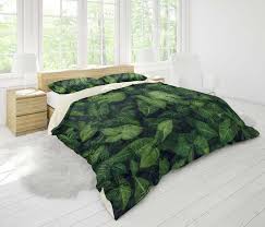 3d Leaf Duvet Covers Set Green Quilt