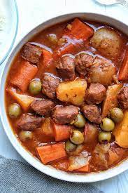 vegan beef stew with a puerto rican