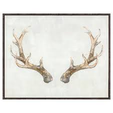 Framed Antler Canvas Wall Art 20x16