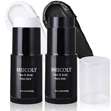meicoly black white face body paint