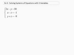 solving systems of equations with three