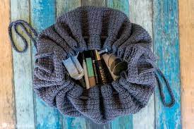 drawstring cosmetics bag free crochet