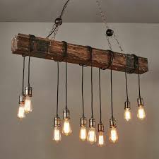 10 Edison Bulbs Rustic Chandelier