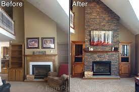 reface a fireplace with the look of