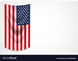 Usa Flag Hanging On A White Wall