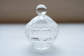 Mid Century Small Glass Candy Jar For