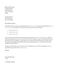 Sample Termination Letter For Poor Performance Top Form