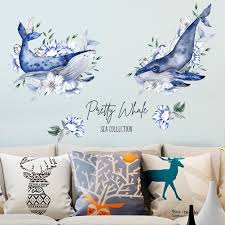 wall stickers with hand painted whale