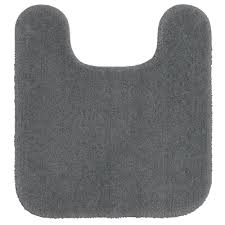 solid gray nylon bath rug soft skid