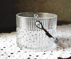 Small Glass Ice Bucket Storage
