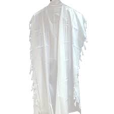 White And Silver Stripes Tallit Prayer Shawl