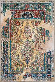 persian carpets merge with crumbling