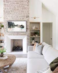 15 Gray Whitewash Brick Fireplace Ideas