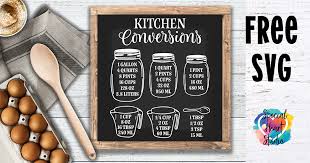 kitchen conversion chart free cut file