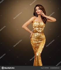y golden sequin party dress