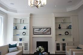 Painted White Wall Unit Glass Shelves