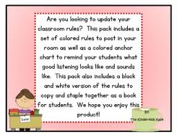 Classroom Rules And Anchor Chart
