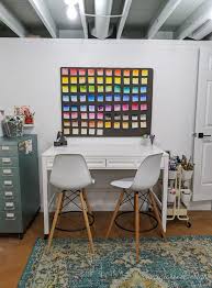 Colorful Basement Craft Room Reveal