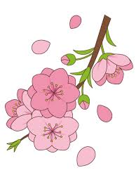 桃の花（お花/その他一般・装飾）の無料イラスト | 介護アンテナ