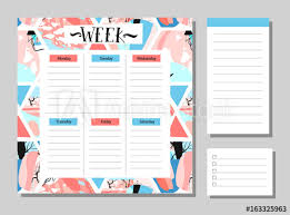 Cute Calendar Daily And Weekly Planner Template Note Paper