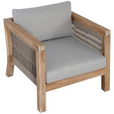 Outdoor Blonde Acacia Wood Lounge Chair
