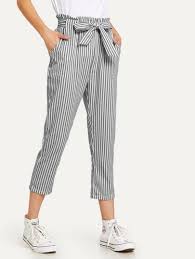 Striped Knot Front Pants
