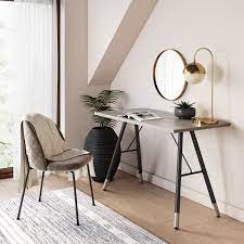 A bit too white, but the aesthetic feels comfortable. Andi Computer Table Office Desk Or Small Study Table Light Wood Top With Metal A Frame Oak Black Nathan James