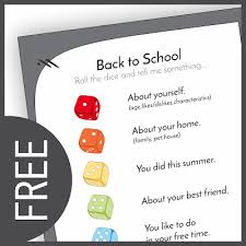 free back to ice breaker dice game