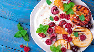 grilled peaches with raspberries and honey