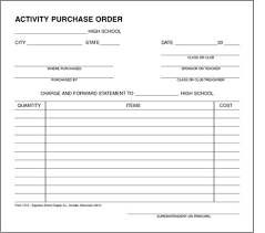 High School Activity Purchase Order 127a Supreme School Supply