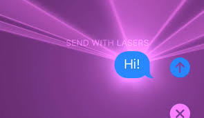 lasers in the messages app on my iphone