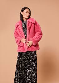 Matt Pink Coat In Faux Fur Tara Jarmon