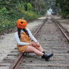 Whimsical Pumpkin Head Photoshoot