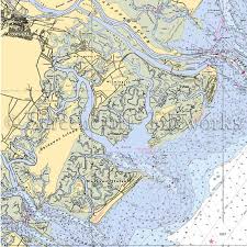 Georgia Savannah To Skidaway Island Nautical Chart Decor
