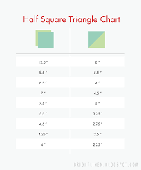 Bright Linen Cutting Guide Half Square Triangle Chart
