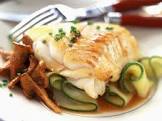 baked fish with mushrooms and zucchini