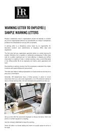 an employee warning letter