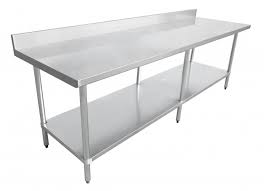 Assembles quickly and easily (instructions and hardware. 24 X 96 Stainless Steel Work Table With 4 Backsplash Omcan