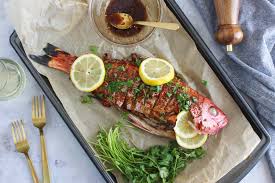 thai baked whole fish in garlic chile