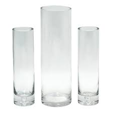 3 Piece Clear Glass Vase Set