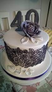 Purple Lace 40th Birthday Cake Cake By Combe Cakes Cakesdecor gambar png