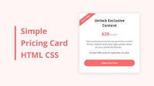 create a simple pricing card in html