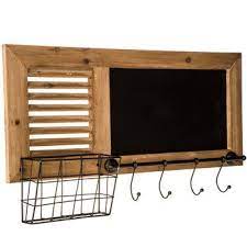Wood Metal Wall Organizer With